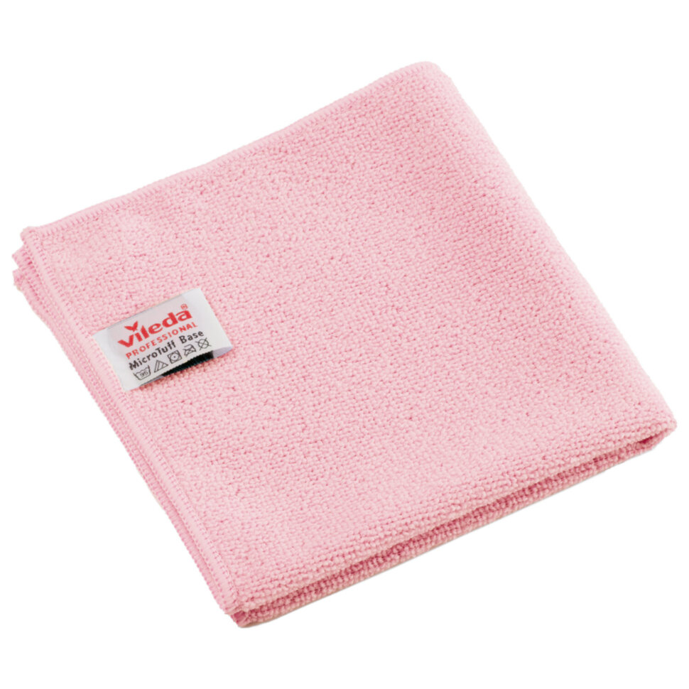 Салфетки VILEDA PROFESSIONAL "МикроТафф Бейс" КОМПЛЕКТ 5 шт., микрофибра, красный, 36х36 см, 174178, 703619