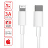 Кабель USB Type-C-Lightning с поддержкой быстрой зарядки, белый, 1 м, SONNEN, медный, 513612, 513612