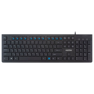 Клавиатура проводная SMARTBUY SLIM 206, USB, 104 клавиши, черная, SBK-206US-K, 514309