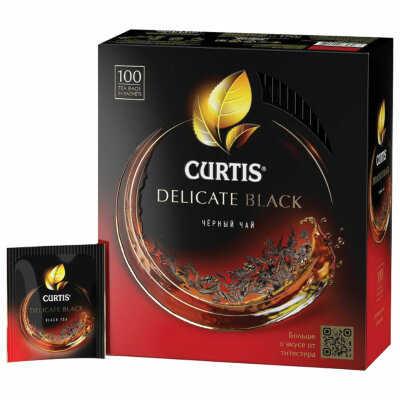 Чай CURTIS "Delicate Black" черный, 100 пакетиков в конвертах по 1,7 г, 101014, 622220