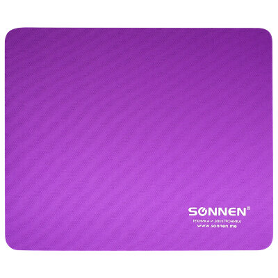 Коврик для мыши SONNEN "PURPLE", резина + ткань, 220х180х3 мм, 513307, 513307