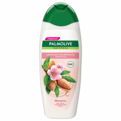 Шампунь 450 мл PALMOLIVE НАТУРЭЛЬ "Миндаль", для сухих, поврежденных волос, 8718951556362, 609042