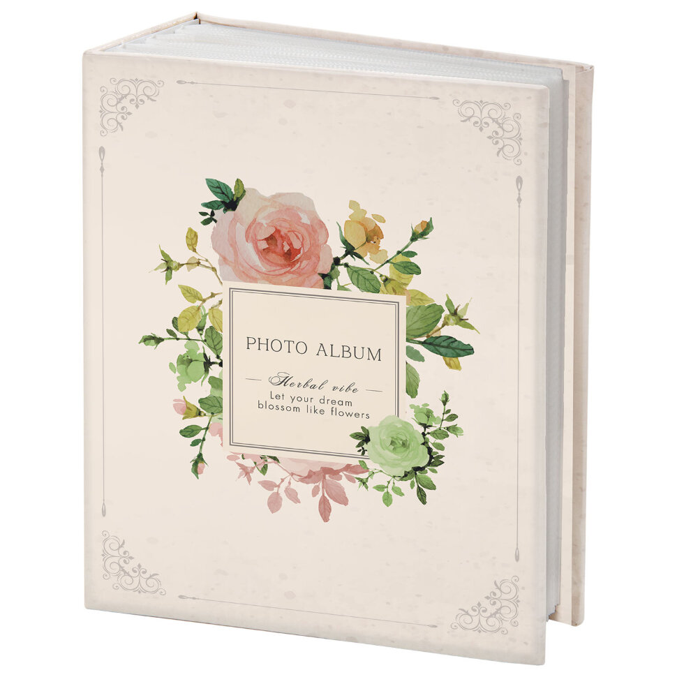 Фотоальбом BRAUBERG "Tender flowers" на 100 фото 10х15 см, твердая обложка, 391438, 391438