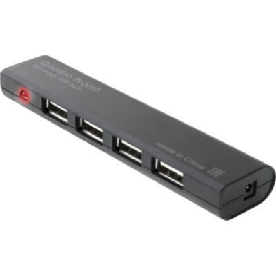 Хаб USB 2.0, 4 порта, черный, DEFENDER QUADRO PROMT, 83200, 512028