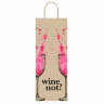Крафт-пакет бумажный "Wine not?" 15х8х39 см, с кручеными ручками, плотность 80 г/м2, 115809, 50 штук, 701011