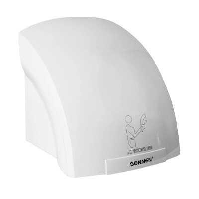 Сушилка для рук SONNEN HD-688, 2000 Вт, пластиковый корпус, белая, 604192, 604192