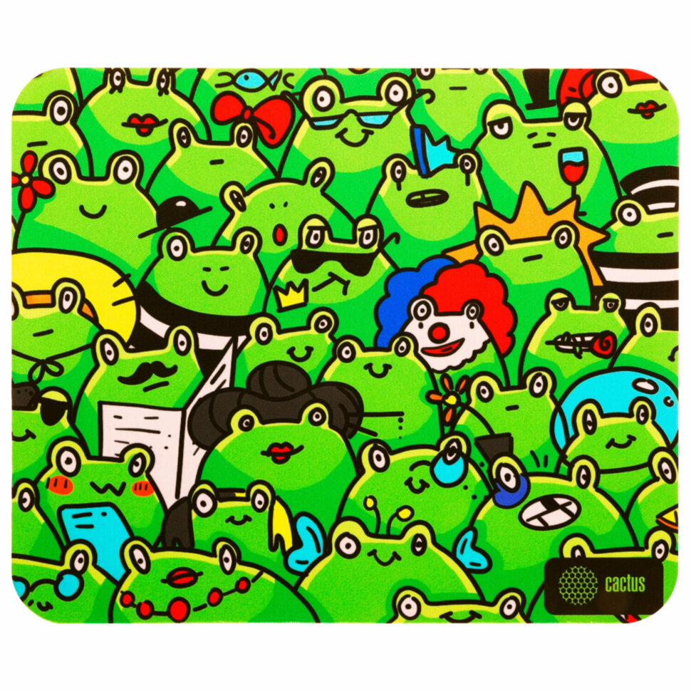Коврик для мыши CACTUS "Frogs", 300x250x3 мм, CS-MP-D09M, 514114