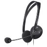 Наушники с микрофоном (гарнитура) DEFENDER AURA-102, проводные, 1,55 м, с оголовьем, черные, 63102, 510473