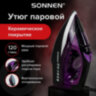 Утюг SONNEN SI-270, 2600 Вт, керамическое покрытие, антикапля, антинакипь, черный/фиолетовый, 455280, 455280