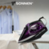 Утюг SONNEN SI-270, 2600 Вт, керамическое покрытие, антикапля, антинакипь, черный/фиолетовый, 455280, 455280