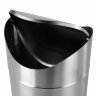 Урна настольная 1,2 литра для мусора с качающейся крышкой, d 12х16,5 см, нержавеющая сталь, LAIMA, 601618, 601618