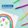 Фломастеры трехгранные 24 цвета, вентилируемый колпачок, BRAUBERG "PREMIUM", ПВХ-упаковка, 152194, 152194
