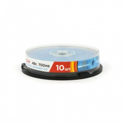 Диск CD-R MIREX, 700 Мб, 48x, Cake Box (упаковка на шпиле), КОМПЛЕКТ 10 шт., UL120051A8L, 514022