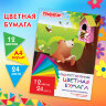 Цветная бумага А4 газетная, 24 листа, 12 цветов, на скобе, ПИФАГОР, 200х280 мм, "Мишка с Пчелами", 115484, 115484