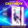 Скетчбук для маркеров 120 г/м2, 148х210 мм, 60 л., твердая обложка, резинка, BRAUBERG ART PREMIERE, Аниме, 115102, 115102