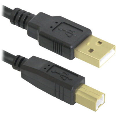 Кабель USB 2.0 AM-BM, 3 м, DEFENDER, 2 фильтра, для подключения принтеров, МФУ и периферии, 87431, 511115
