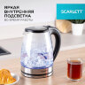 Чайник SCARLETT SC-EK27G35, 1,8 л, 1800 Вт, закрытый нагревательный элемент, стекло, стальной, 457214