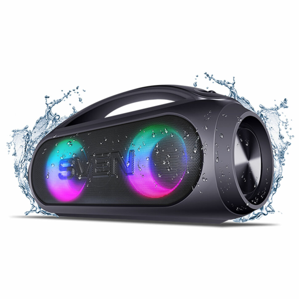 Колонка портативная SVEN PS-380, 40 Вт, TWS, Bluetooth, FM, USB, черный, SV-021290, 513969