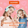 Наушники беспроводные игровые накладные, с ушками, светящиеся, мятные DASWERK STN-28, 513804, 513804