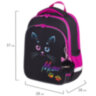 Ранец BRAUBERG QUADRO, 3 отделения, с брелоком, "Black cat", 37х28х18 см, 271358, 271358