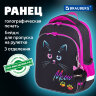 Ранец BRAUBERG QUADRO, 3 отделения, с брелоком, "Black cat", 37х28х18 см, 271358, 271358