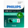 Флеш-диск 8 GB PHILIPS VIVID, разъем USB 3.0, зеленый, FM08FD00B/97, 514093