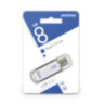 Флеш-диск 8 GB, SMARTBUY V-Cut, USB 2.0, металлический корпус, серебристый, SB8GBVC-S, 512183