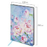 Блокнот А5 (143x210 мм), BRAUBERG VISTA "Pink flowers", под кожу, гибкий, срез фольга, 80 л., 112075, 112075