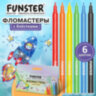 Фломастеры с блестками FUNSTER (ФАНСТЕР) "GLITTER" 6 цветов, ударопрочный наконечник, 152628, 152628
