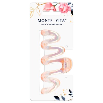 Краб для волос 10,5 см, перламутровый, розовый, MONTE VITA (МОНТЕ ВИТА), 457014, 12 штук, 457014