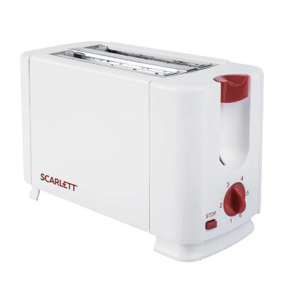 Тостер SCARLETT SC-TM11013, 650 Вт, 2 тоста, 6 режимов, сталь, белый, 453680