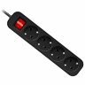Удлинитель сетевой DEFENDER G450, 4 розетки, c заземлением, выключатель, 10А, длина 5 м, черный, 99339, 514030