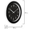 Часы настенные TROYKATIME (TROYKA) 122201202, круг, черные, черная рамка, 30х30х3,8 см, 456776