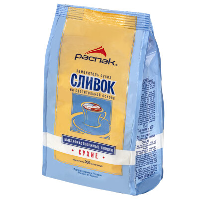 Сливки сухие быстрорастворимые 200 г (~80-85 порций), РАСПАК, гнз001, 620493