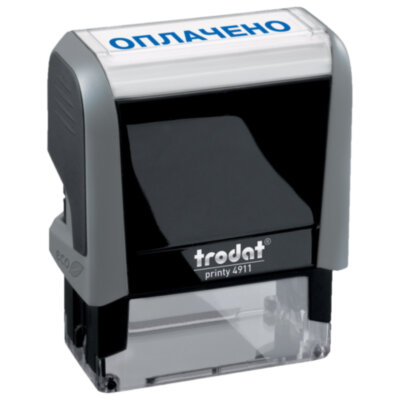 Штамп стандартный "ОПЛАЧЕНО", оттиск 38х14 мм, синий, TRODAT 4911P4-1.2, 53559, 235584