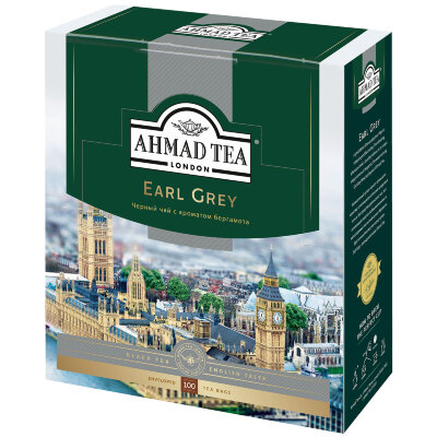 Чай AHMAD "Earl Grey" черный с ароматом бергамота,100 пакетиков в конвертах по 2 г, 595i-08, 620024