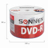 Диски DVD-R SONNEN 4,7 Gb 16x Bulk (термоусадка без шпиля), КОМПЛЕКТ 50 шт., 512574, 512574