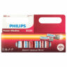 Батарейки алкалиновые "пальчиковые" КОМПЛЕКТ 12 шт., PHILIPS Power Alkaline, АА (LR6, 24А), блистер, Б0064661, 457394