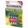 Батарейки КОМПЛЕКТ 4 шт., SONNEN Super Alkaline, AAA (LR03, 24А), алкалиновые, мизинчиковые, в блистере, 451096, 451096