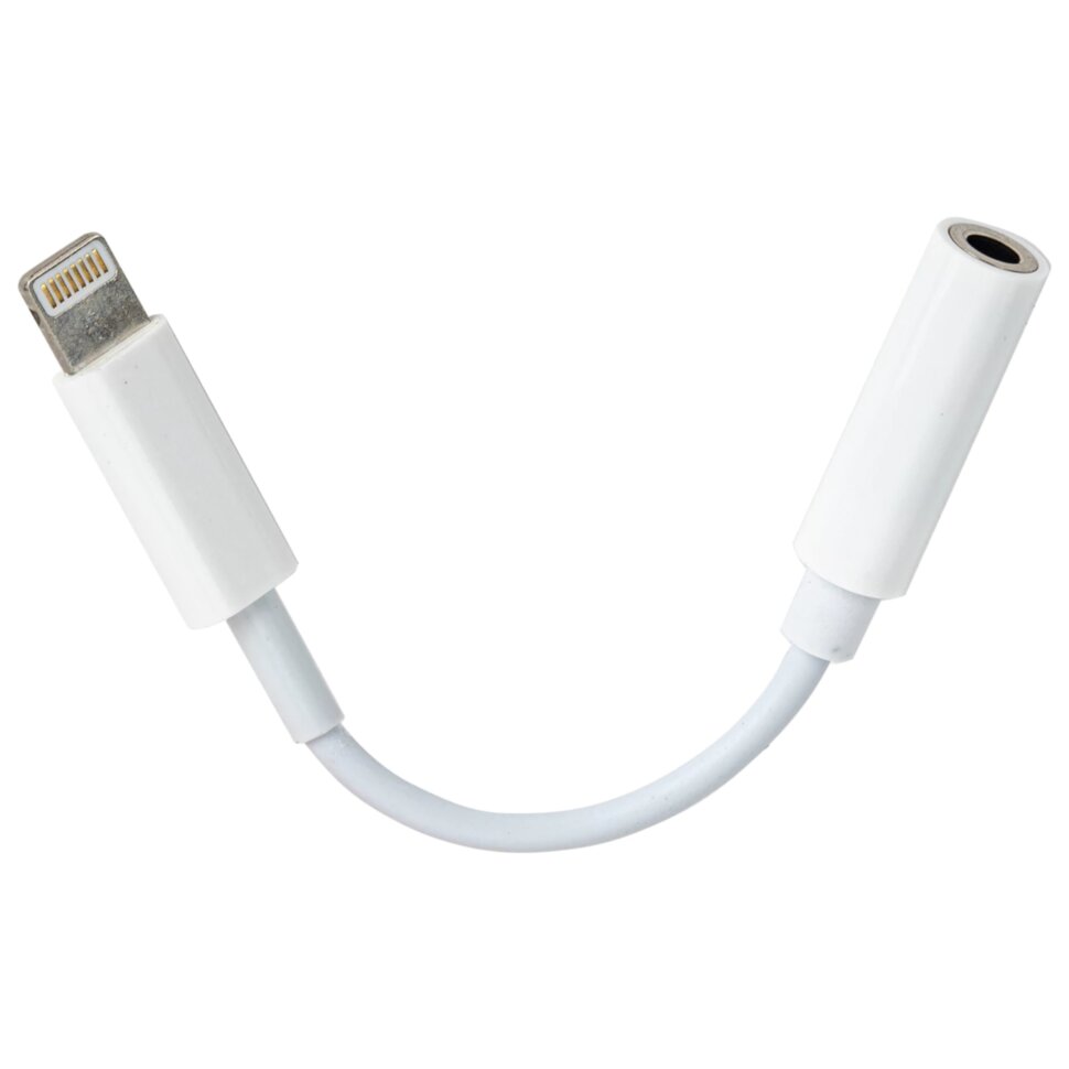 Переходник для наушников с iPhone LIGHTNING на AUX (MINI JACK 3.5 мм), SONNEN, 0,1 м, белый, 513565, 513565