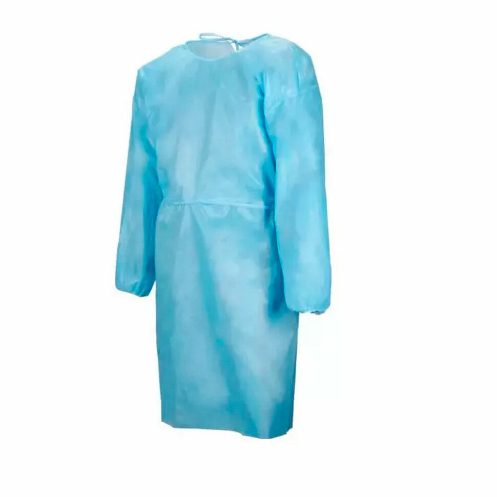 Халат хирургический стерильный 140 см, 52-54 размер, манжета, спанбонд 25 г/м2, NF, 631592