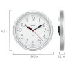 Часы настенные TROYKATIME (TROYKA) 21270212, круг, белые, серебристая рамка, 24,5х24,5х3,1 см, 452276