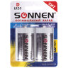 Батарейки КОМПЛЕКТ 2 шт, SONNEN Alkaline, D (LR20, 13А), алкалиновые, в блистере, 451091, 451091