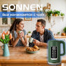 Чайник с терморегулятором и дисплеем, ДВОЙНЫЕ СТЕНКИ, SONNEN KT-8723EG, 1,7 л, 2200 Вт, изумрудный, 454689, 454689