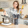 Набор силиконовых кухонных принадлежностей с деревянными ручками 12 в 1, серый, DASWERK (ДАСВЕРК), 608194, 608194