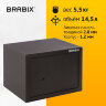 Сейф мебельный BRABIX "SF-230KL", 230х310х250 мм, ключевой замок, черный, 291146, S103BR211514, 291146
