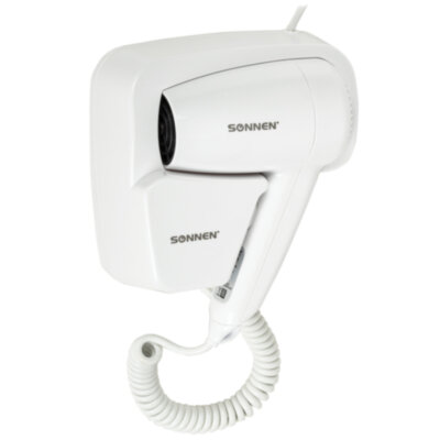 Фен для волос настенный SONNEN HD-2101 ULTRA PLUS, 1300 Вт, 2 скорости, белый, 608481, 608481