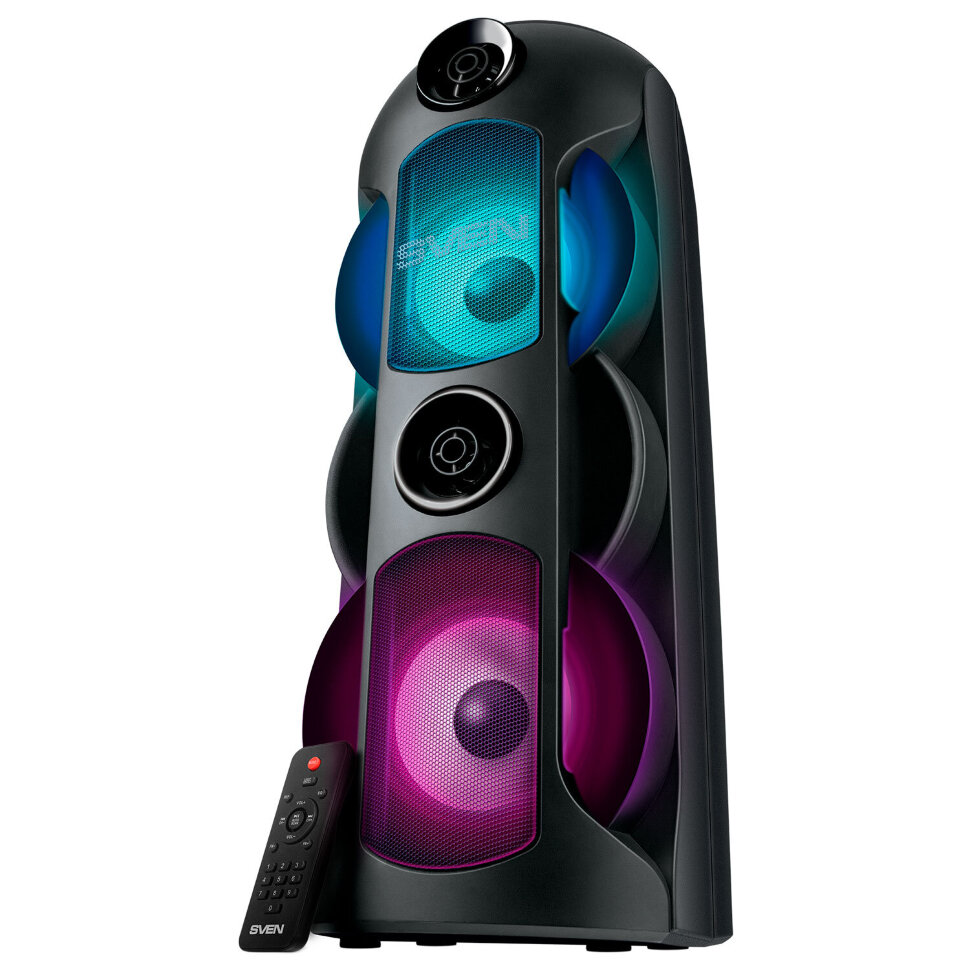 Колонка портативная SVEN PS-720, 80 Вт, TWS, Bluetooth, FM, USB, microSD, LED-дисплей, черный, SV-019600, 514317