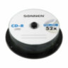 Диски CD-R SONNEN, 700 Mb, 52x, Cake Box (упаковка на шпиле) КОМПЛЕКТ 25 шт., 513531, 513531