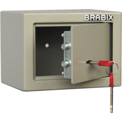 Сейф мебельный BRABIX "D-14m", 145х200х150 мм, 3 кг, ключевой замок, крепление к стене, 291160, 291160